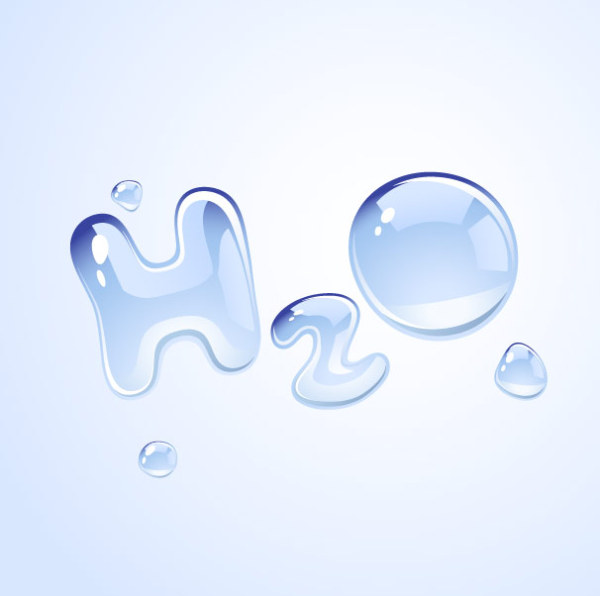 H2O形状水珠矢量素材