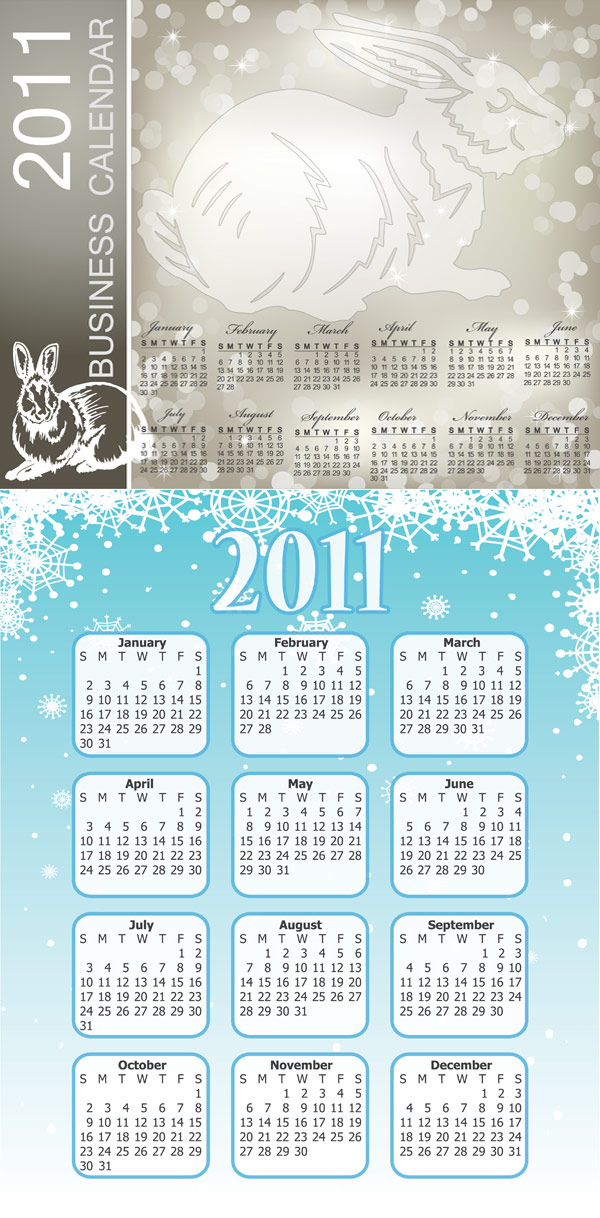 2011年日历模板2 — 矢量素材