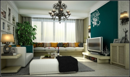European-style garden the living room 3D model